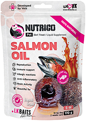 LK Baits Pet Nutrigo Salmon Oil S-M Функциональные лакомства с маслом лосося для собак средних пород