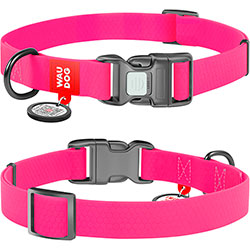 WauDog Waterproof Водостійкий нашийник з QR-паспортом для собак, рожевий
