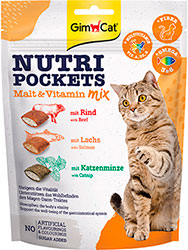 GimCat Nutri Pockets Malt & Vitamin Mix - микс подушечек для кошек