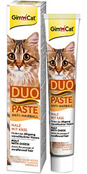 GimCat Duo-Paste Anti-Hairball - паста для выведения шерсти из желудка кошек, с сыром