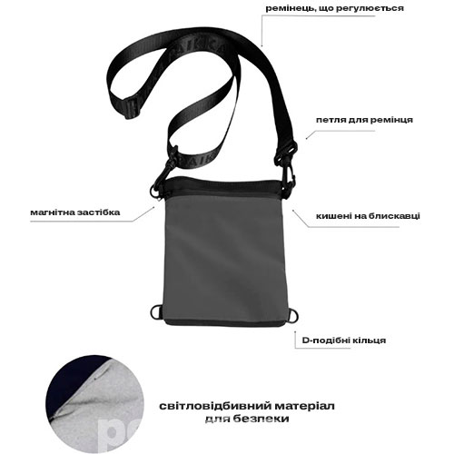 Paikka Visibility Treat Pouch Dark Сумка для ласощів, темно-сіра