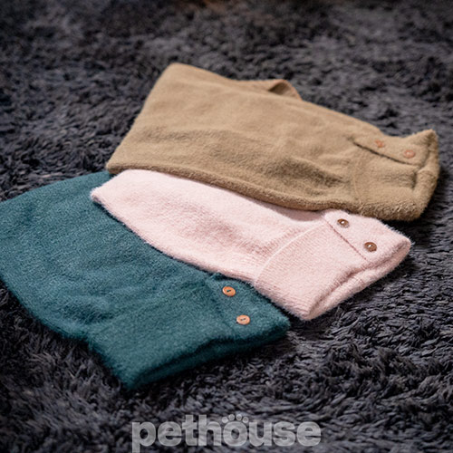 Paikka Furry Knit Sweater Green Вязаный свитер для собак, зеленый