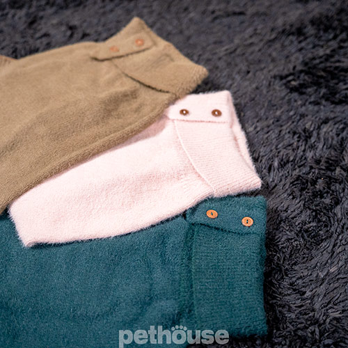 Paikka Furry Knit Sweater Green Вязаный свитер для собак, зеленый