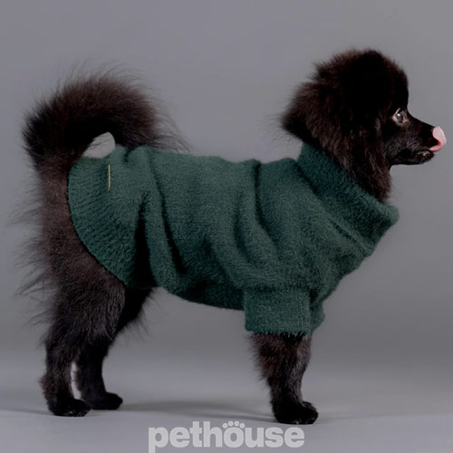 Paikka Furry Knit Sweater Green Вязаный свитер для собак, зеленый