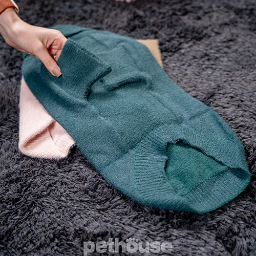 Paikka Furry Knit Sweater Green Вязаный свитер для собак, зеленый