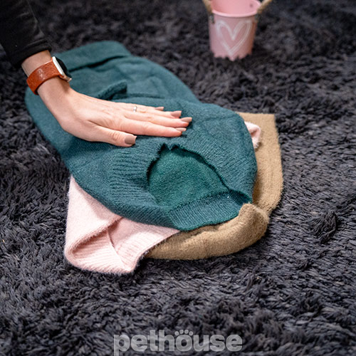 Paikka Furry Knit Sweater Green Вязаный свитер для собак, зеленый