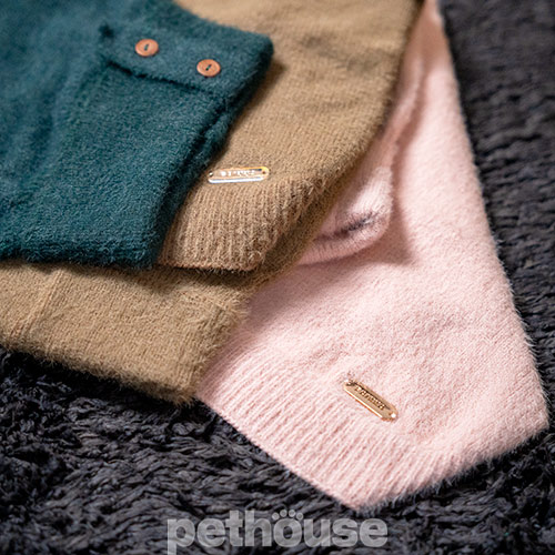 Paikka Furry Knit Sweater Brown Вязаный свитер для собак, коричневый