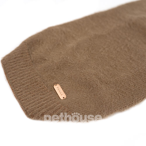 Paikka Furry Knit Sweater Brown Вязаный свитер для собак, коричневый