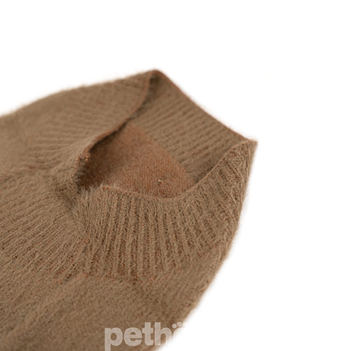 Paikka Furry Knit Sweater Brown Вязаный свитер для собак, коричневый
