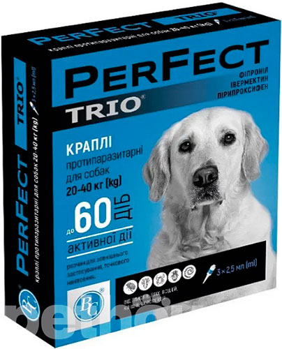 PerFect TRIO Краплі для собак вагою від 20 до 40 кг