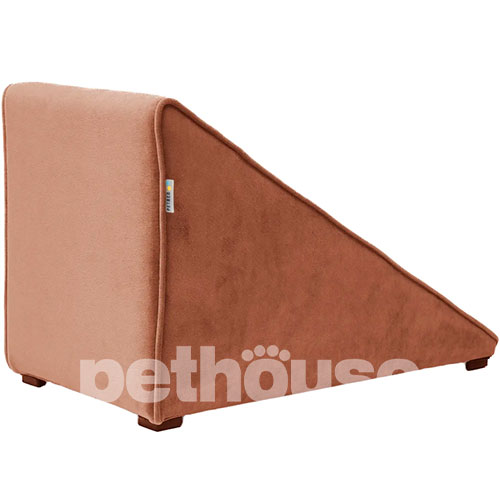 Petbed Velor Пандус с домиком справа, коричневый