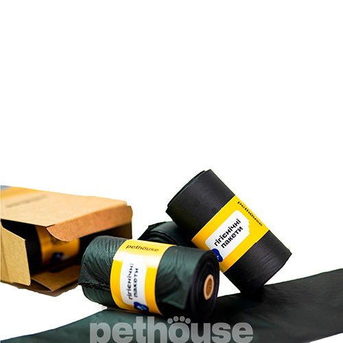 Pethouse Набір біорозкладних пакетів із крохмалю для прибирання, чорні, фото 5