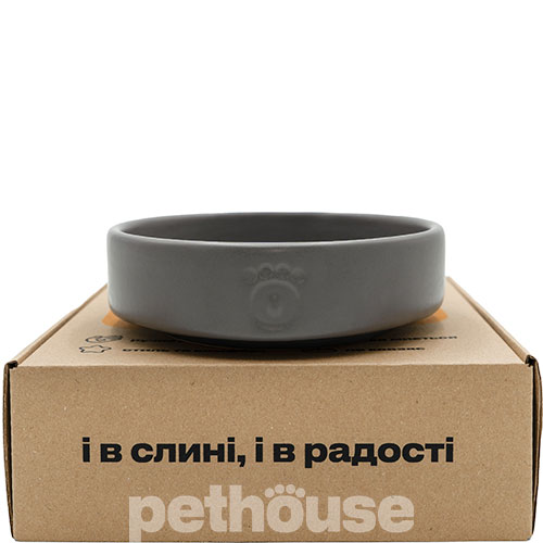 Pethouse Керамическая миска для кошек и собак, серая