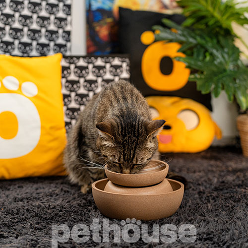 Pethouse Полімерна Миска Bamboo Plate для собак і котів, коричнева