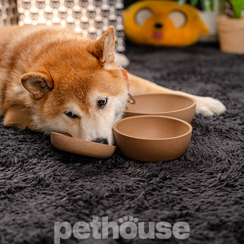 Pethouse Полімерна Миска Bamboo Plate для собак і котів, коричнева