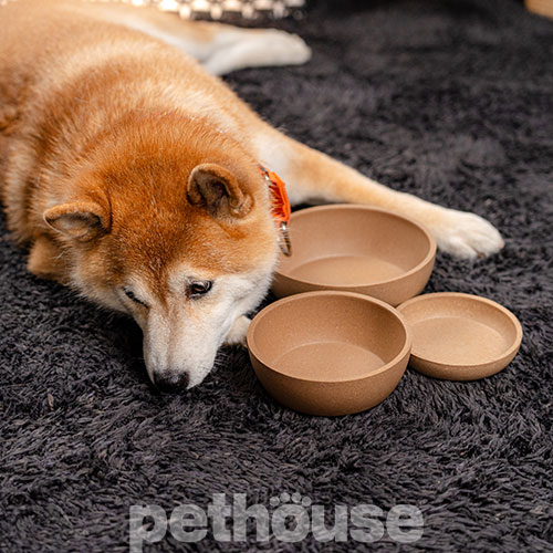 Pethouse Полімерна Миска Bamboo Plate для собак і котів, коричнева