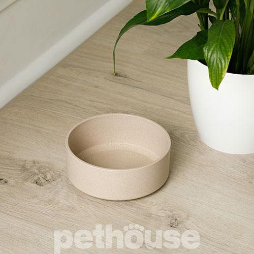 Pethouse Полімерна Миска Bamboo Round для собак і котів, світло-бежева