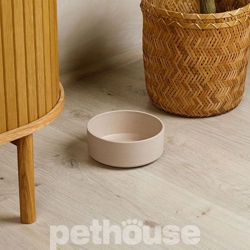 Pethouse Полімерна Миска Bamboo Round для собак і котів, світло-бежева
