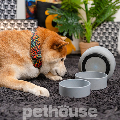 Pethouse Полімерна Миска Bamboo Round для собак і котів, сіра
