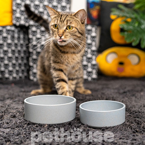 Pethouse Полімерна Миска Bamboo Round для собак і котів, сіра