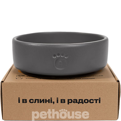 Pethouse Керамічна миска для собак, сіра