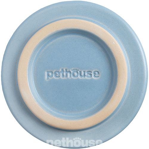 Pethouse Керамическая миска для кошек и собак, голубая