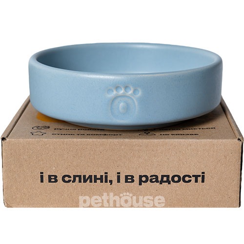 Pethouse Керамическая миска для кошек и собак, голубая