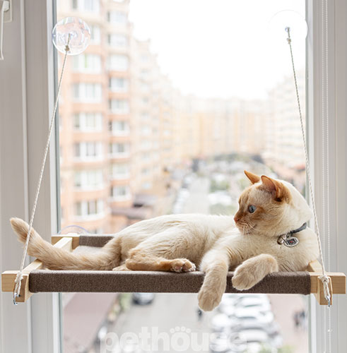 PetJoy Гамак на вікно для котів White Beige, фото 2