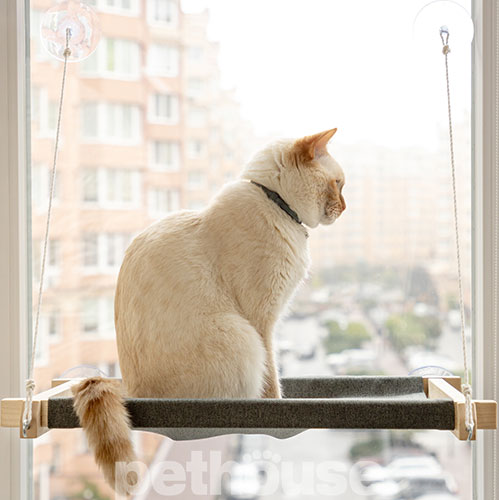 PetJoy Гамак на вікно для котів White Gray, фото 2