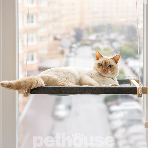 PetJoy Гамак на вікно для котів White Gray, фото 4