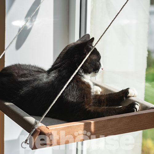 PetJoy Гамак на окно для кошек Brown Beige, фото 6