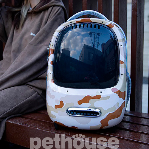 Petkit Рюкзак-переноска Breezy2 Smart Cat Carrier Desert Camo для котів і собак вагою до 8 кг, фото 10