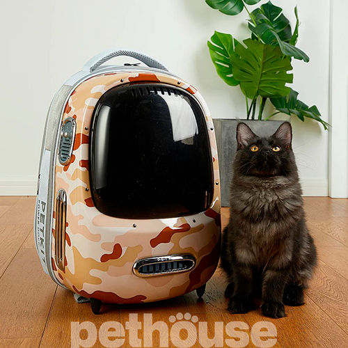 Petkit Рюкзак-переноска Breezy2 Smart Cat Carrier Desert Camo для котів і собак вагою до 8 кг, фото 9