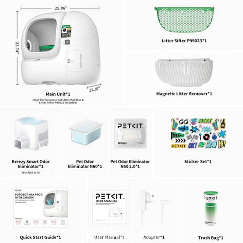 Petkit Автоматичний туалет Purobot Max Pro 2 with Camera Self-Cleaning Cat Litter Box для котів