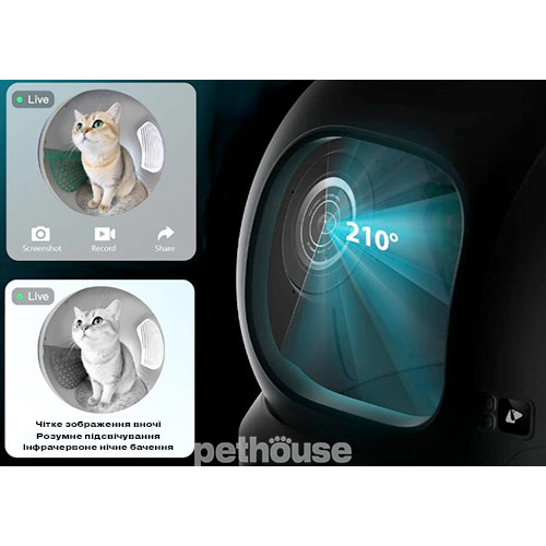 Petkit Автоматичний туалет Purobot Max Pro 2 with Camera Self-Cleaning Cat Litter Box для котів