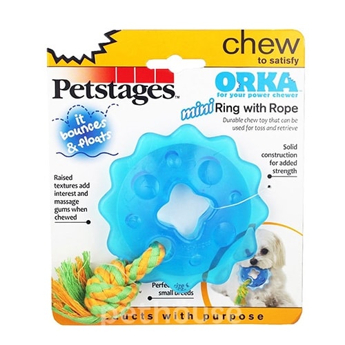 Petstages Mini Orka Ring with Rope Мини Орка-звездочка с канатом для собак, фото 2