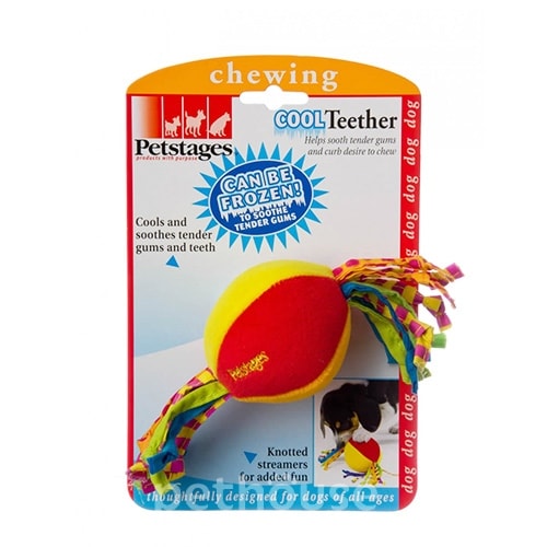 Petstages Cool Teether - Охлаждающий мячик с гелевым наполнителем и шнурками, фото 3