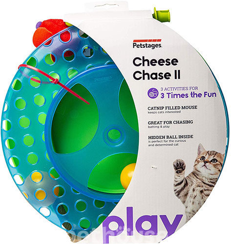 Petstages Cheese Chase Трек с двумя мячиками и игрушкой для кошек, фото 3