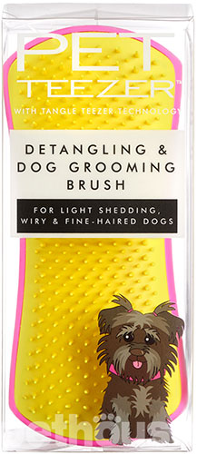 Pet Teezer Detangling & Grooming Pink Yellow Щетка для распутывания шерсти собак, фото 6