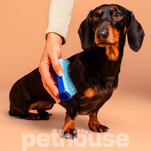 Pet Teezer Mini De-shedding & Grooming Blue Щетка для вычесывания собак, фото 7