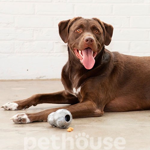 Planet Dog Orbee-Tuff Diamond Plate Подвійний м'яч для собак, сірий, фото 4