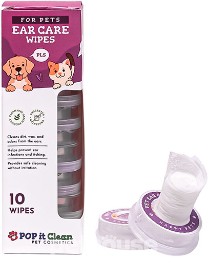 POP it Clean Ear Care Wipes Серветки для догляду за вухами котів і собак