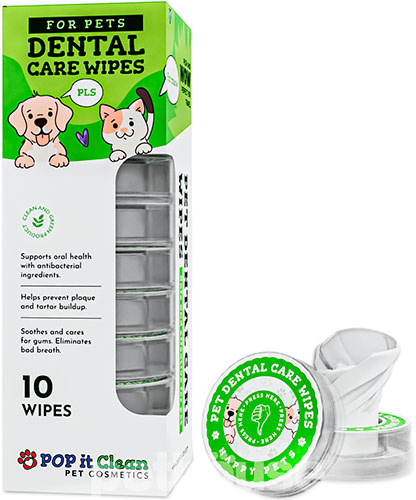 POP it Clean Dental Care Wipes Салфетки для ухода за зубами кошек и собак