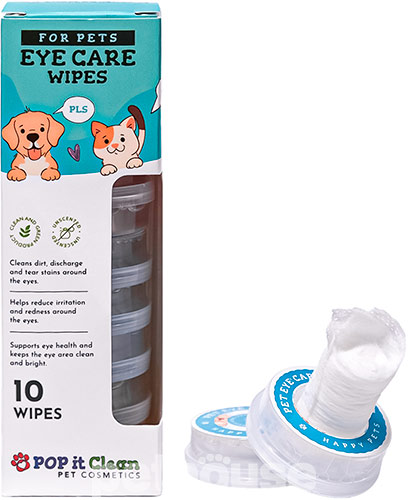 POP it Clean Eye Care Wipes Серветки для догляду за очима котів і собак