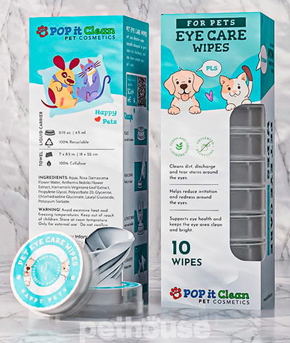 POP it Clean Eye Care Wipes Серветки для догляду за очима котів і собак