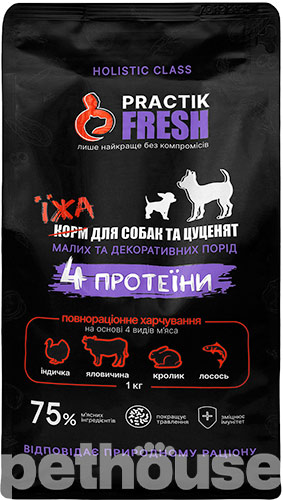 Practik Fresh "4 протеина" для щенков и взрослых собак мелких и миниатюрных пород