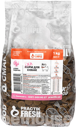 Practik Simple "Свежая индейка" для собак средних и крупных пород Practik Simple "Свежая индейка" для собак средних и крупных пород