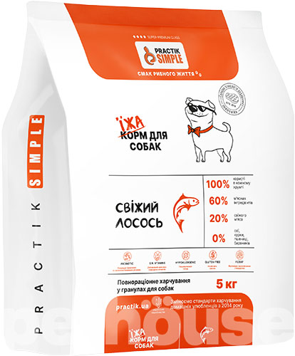 Practik Simple "Свіжий лосось" для собак середніх та великих порід Practik Simple "Свіжий лосось" для собак середніх та великих порід