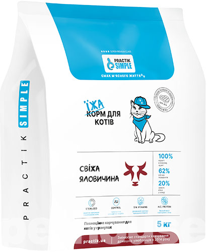 Practik Simple "Свежая говядина" для кошек Practik Simple "Свежая говядина" для кошек