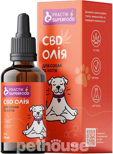 Practik SuperFood CBD олія 2% для собак та котів